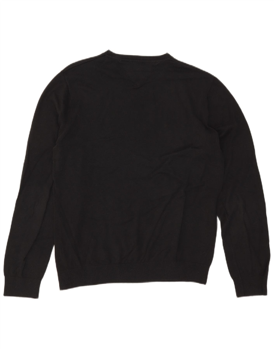 Tommy Hilfiger Herren-Pullover mit V-Ausschnitt, mittelschwarz, Baumwolle