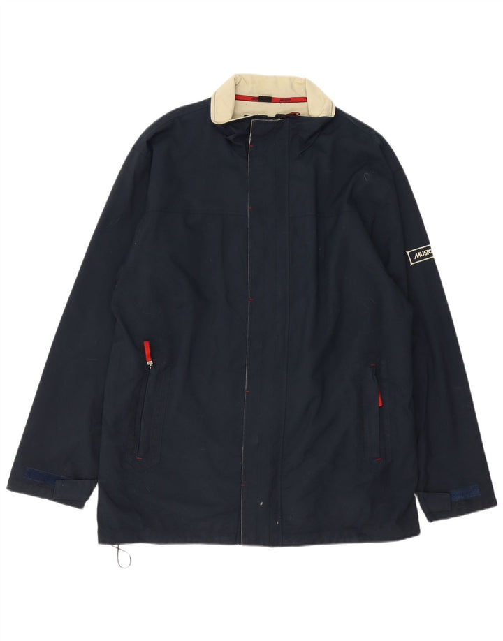 Musto Herren Regenjacke UK 40 Large Marineblaues Nylon