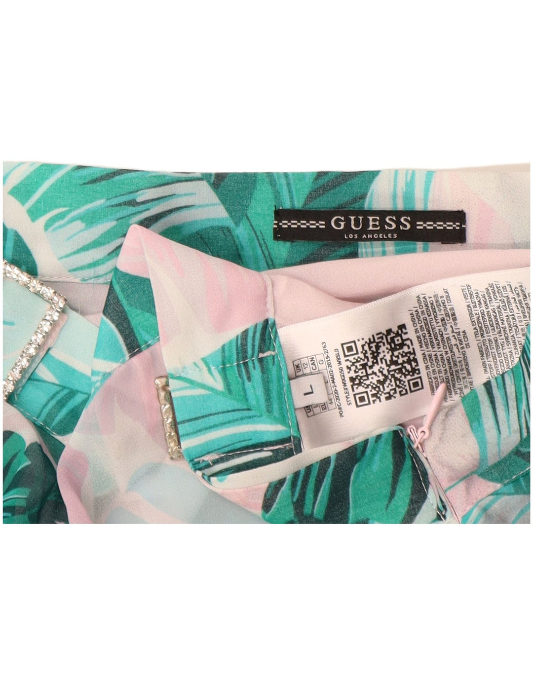 GUESS Damen A-Linien-Rock UK 12 Medium W28 Blaues Blumenmuster aus Polyester