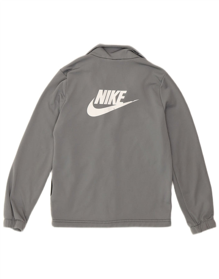 Nike Jungen-Trainingsanzug-Top-Jacke, 8–9 Jahre, Größe S, graues Colourblock-Polyester