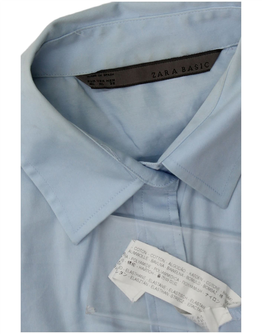 Zara Damen Hemd UK 18 XL Blaue Baumwolle