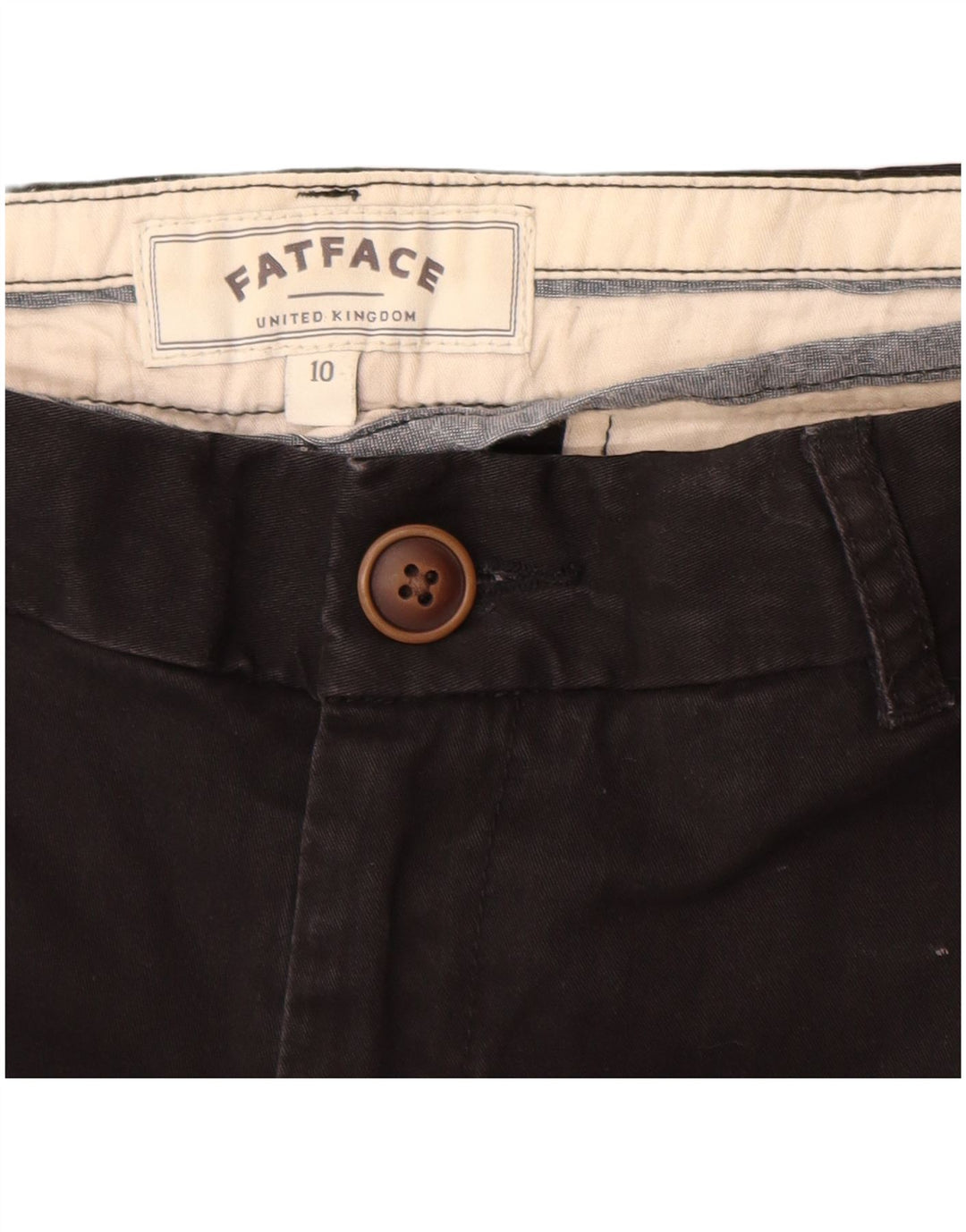 FAT FACE Gerade Chino-Hose für Damen, UK 10, Größe S, W28, L26, Schwarz, Baumwolle