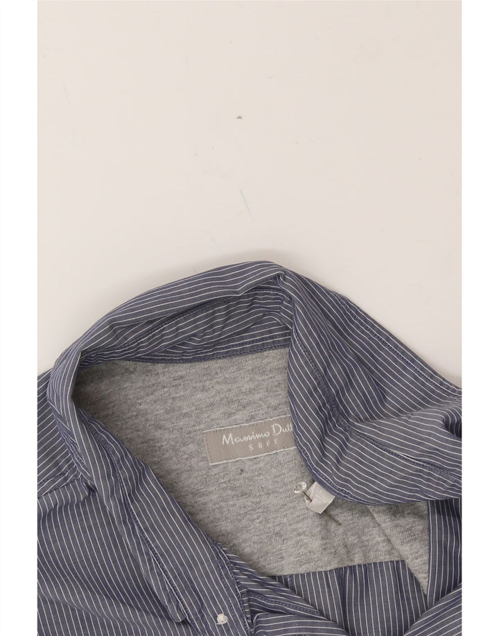 MASSIMO DUTTI Mens Shirt XL Navy Blue Pinstripe Cotton Vintage Massimo Dutti and Second-Hand Massimo Dutti from Messina Hembry 