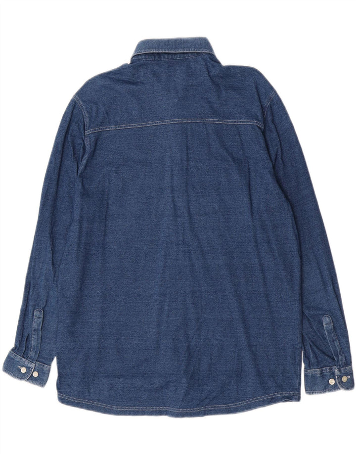 Marks & Spencer Damenhemd UK 14 Mittelmarineblaue Baumwolle
