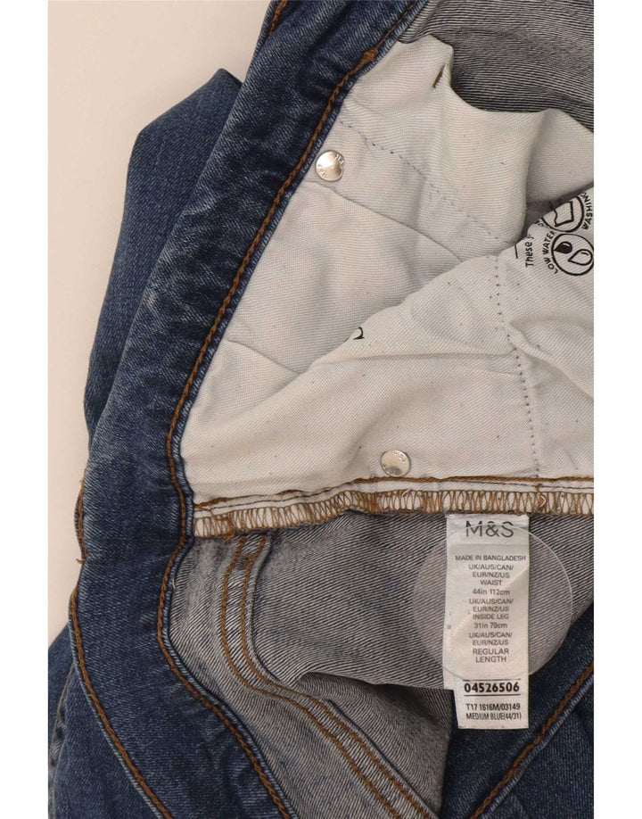 Marks & Spencer Herren Straight Jeans W44 L31 Blaue Baumwolle