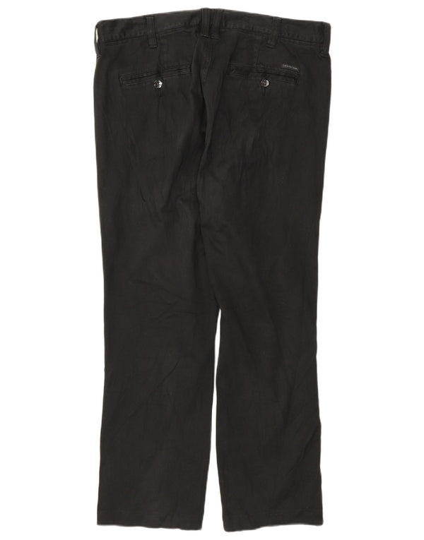 Calvin Klein Damen Gerade Chinohose W32 L26 Schwarz
