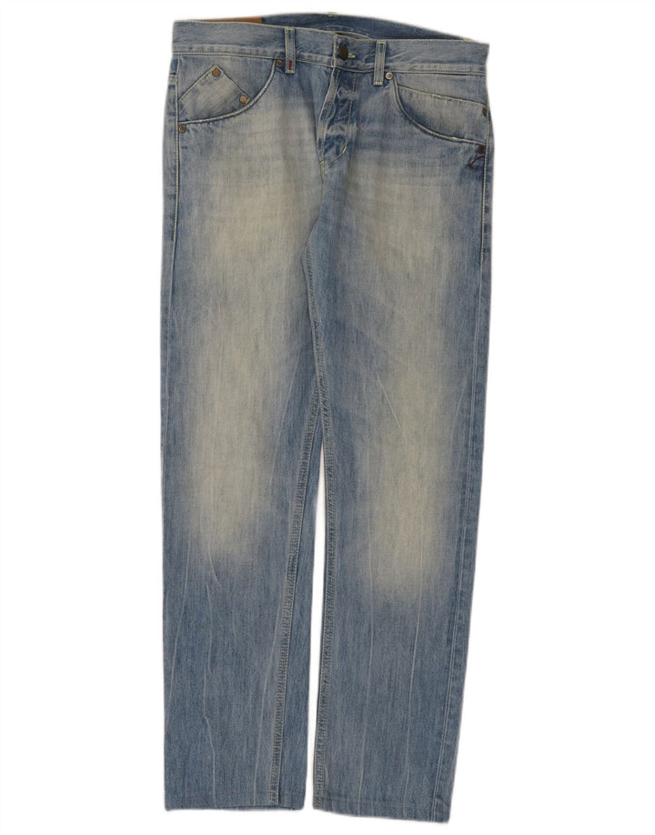 Dondup Herren Straight Jeans W32 L30 Blaue Baumwolle