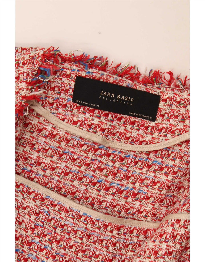 Offene Bolero-Jacke für Damen von Zara, UK 16, Größe L, rot meliert