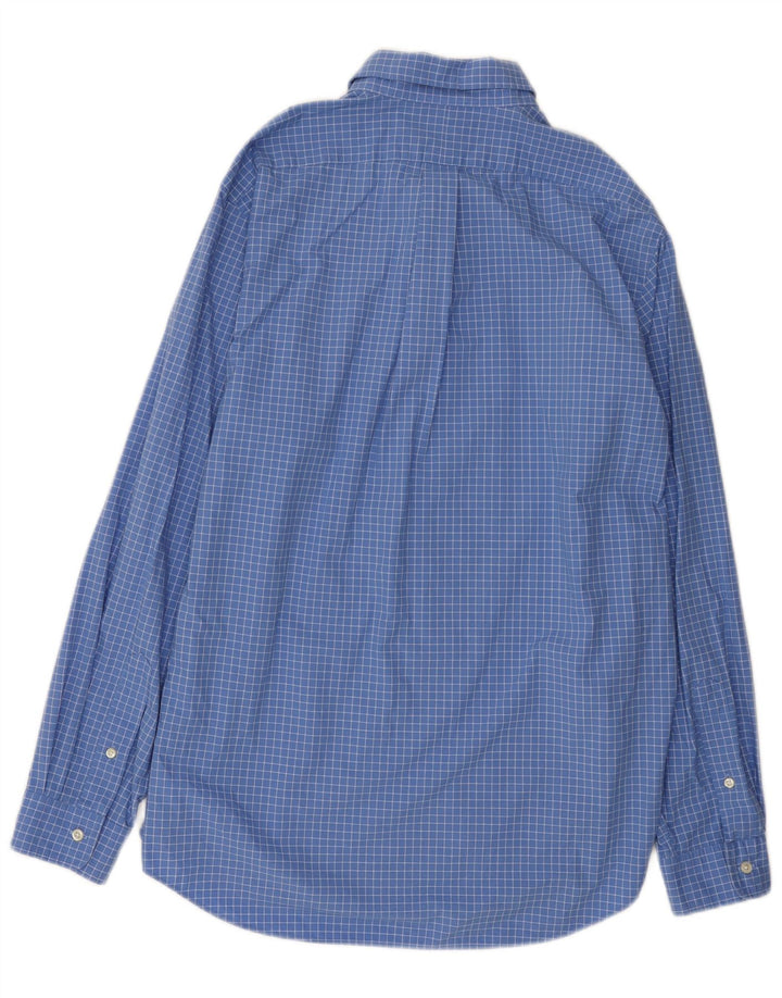 Ralph Lauren Herren-Hemd mit klassischer Passform, große blaue Gingham-Baumwolle