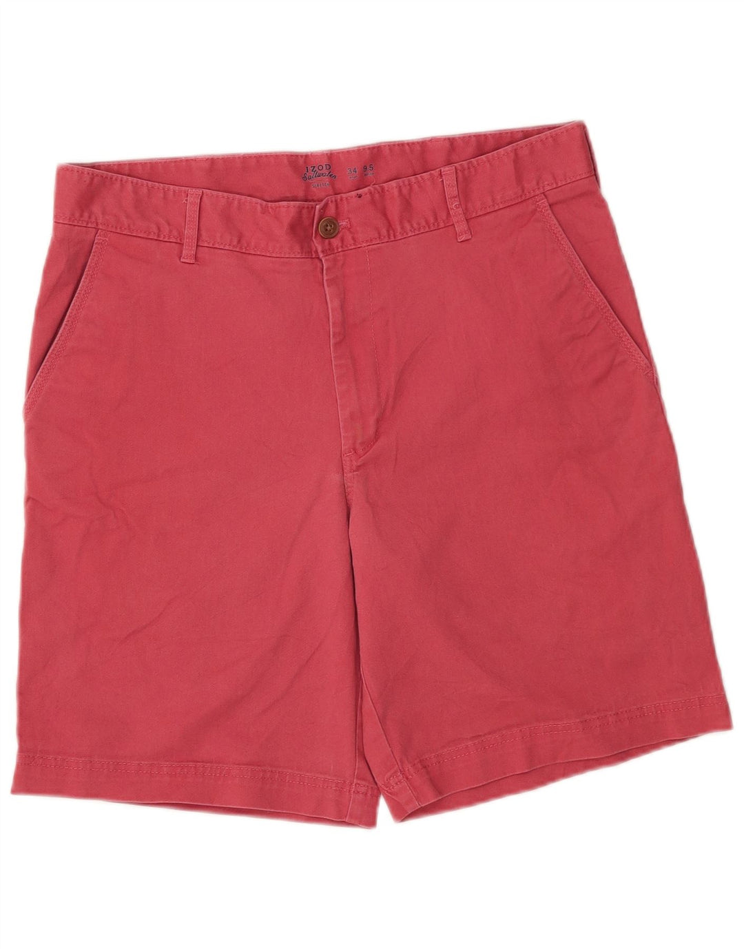 Izod Herren Salt Water Chino Shorts W34 Große rosa Baumwolle