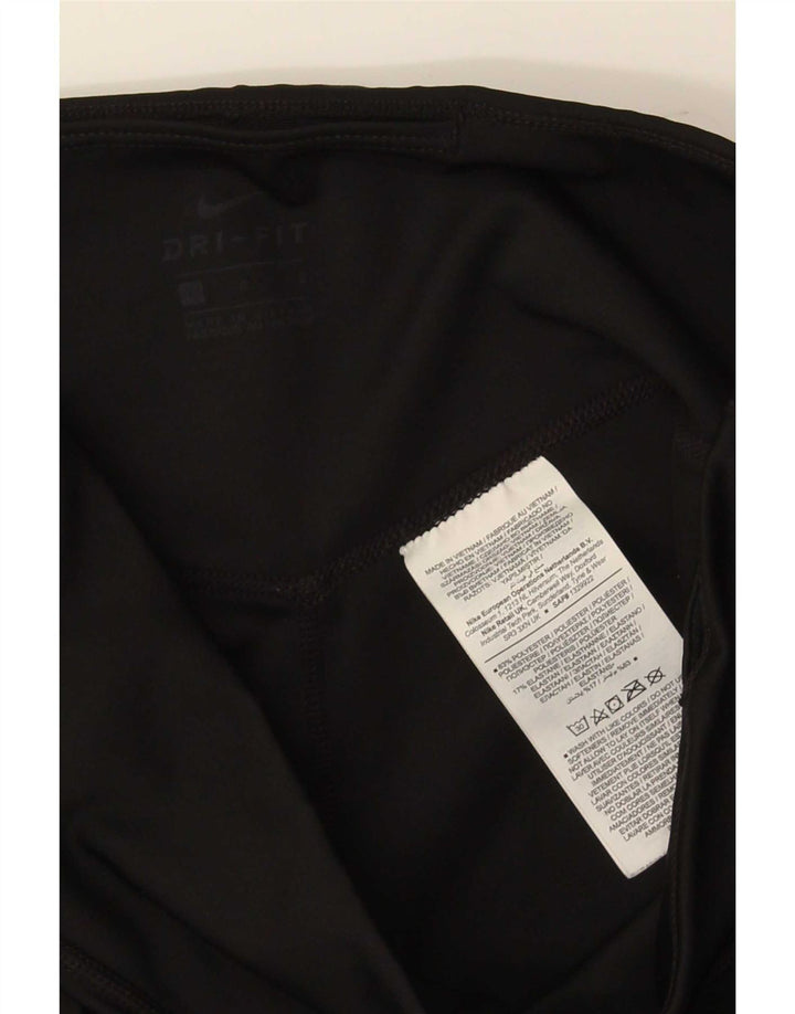 Nike Womens Dri Fit Graphic Crop Leggings UK 14 Large Schwarz Polyester
