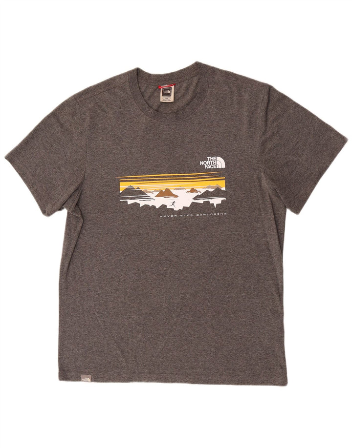 The North Face Herren-T-Shirt mit Grafik, mittelgrau gesprenkelte Baumwolle