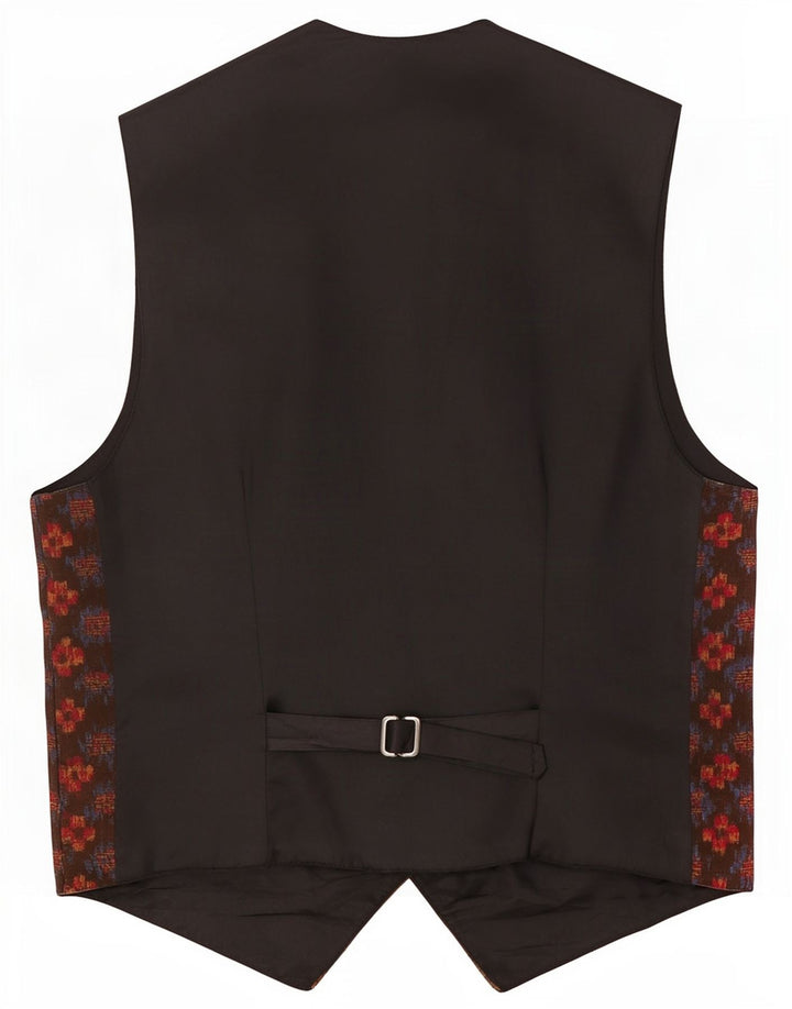 Vintage Herrenweste mittelbraun geometrisch