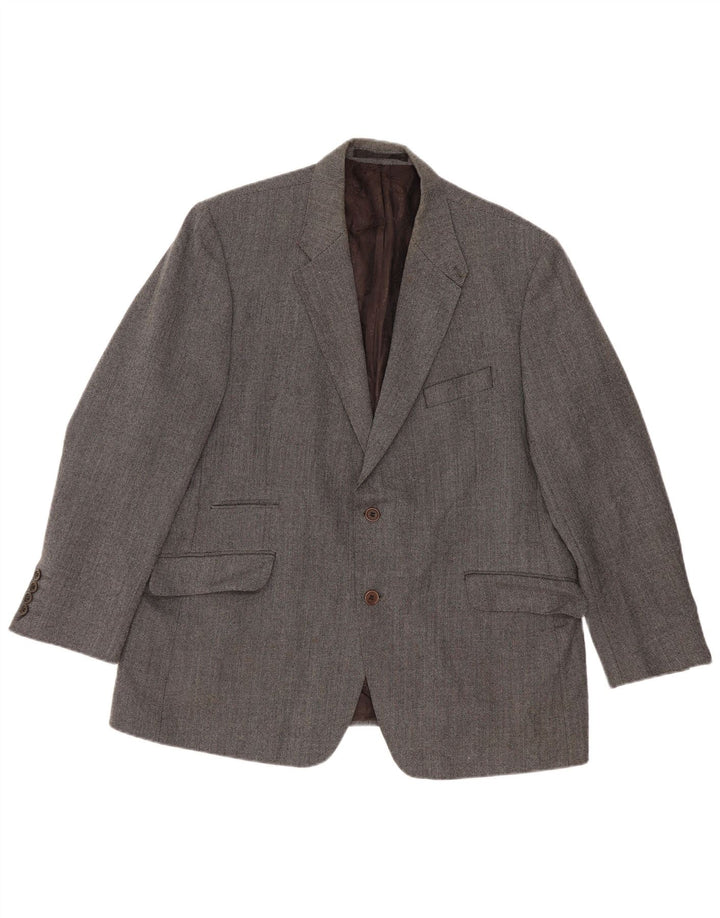 Marks & Spencer Herren Autograph 2-Knopf-Blazerjacke UK 46 XL Graue Wolle