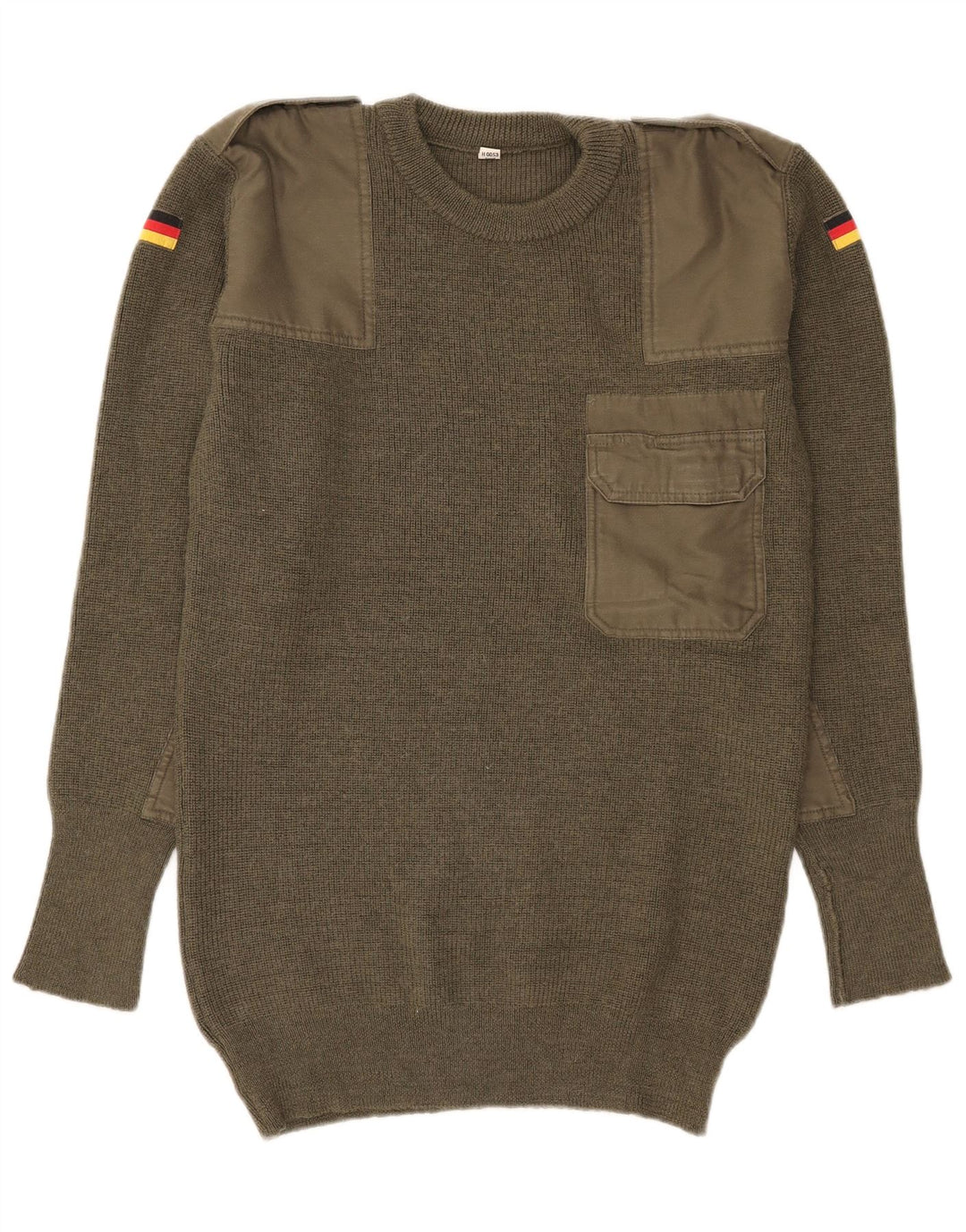 Vintage Herren Militär Pullover mit Rundhalsausschnitt IT 50 Medium Khaki