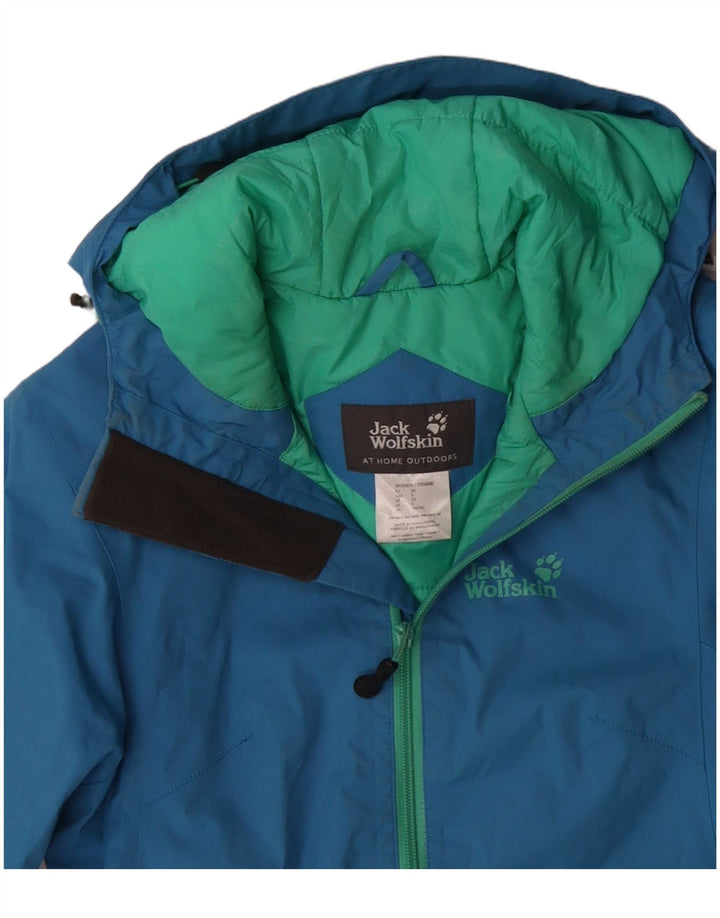 JACK WOLFSKIN Damen-Windbreakerjacke mit Kapuze, Größe S, Blau, Polyamid