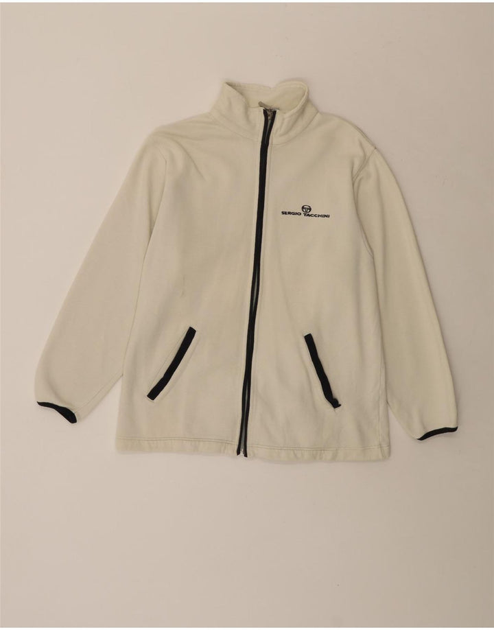 Sergio Tacchini Herren-Trainingsanzug, Oberteil, Jacke, Größe S, gebrochenes Weiß