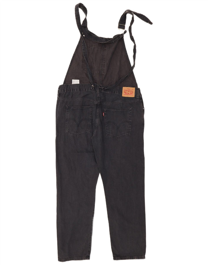 Levi's Herren-Latzhose, schmale Jeans, Größe L, W36, L28, graue Baumwolle