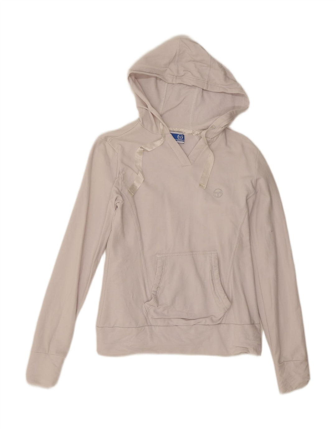 Sergio Tacchini Damen Kapuzenpullover IT 46 Large Weiße Baumwolle