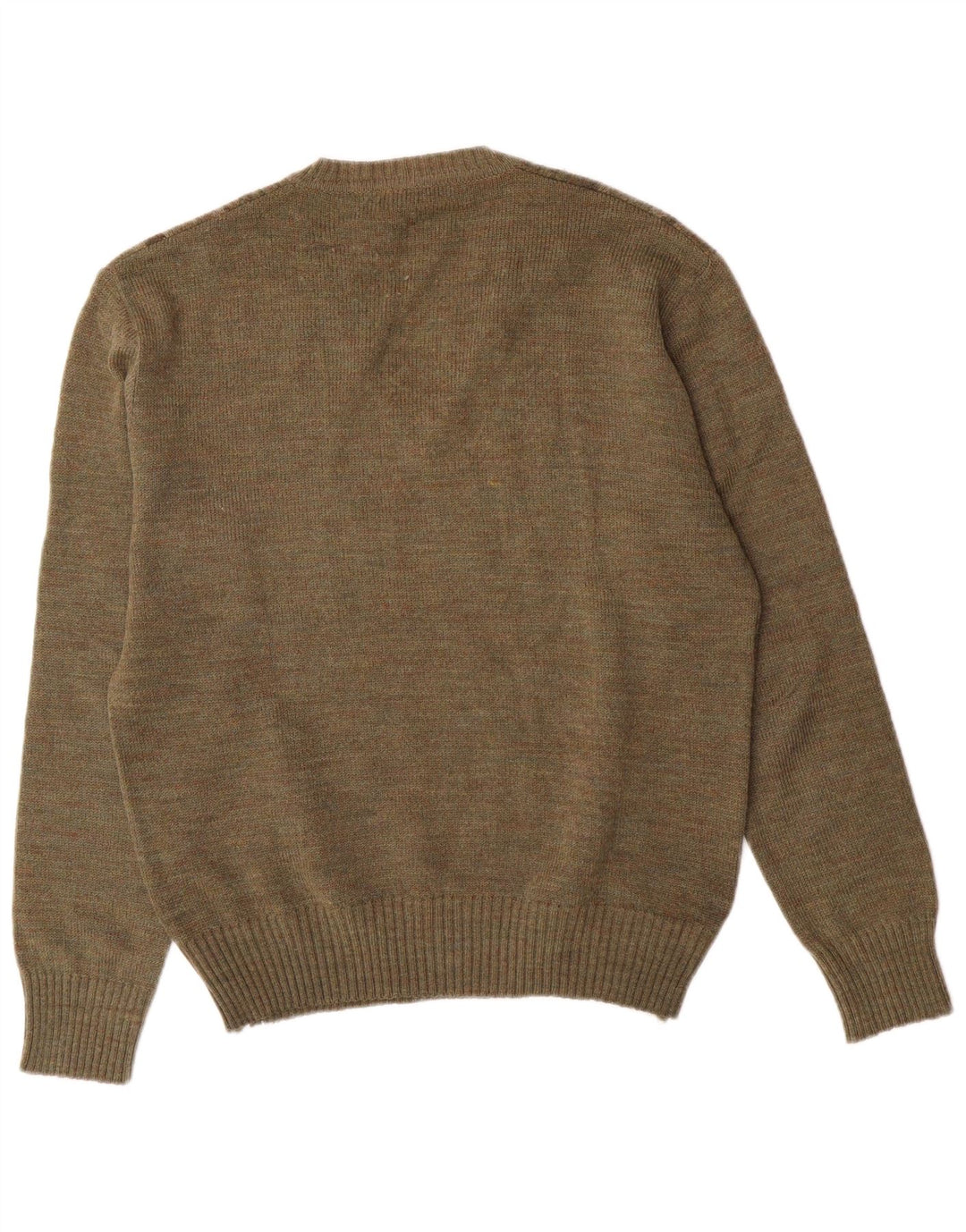 Rinaldi Herren-Pullover mit V-Ausschnitt, Mittelkhaki, Argyle-/Diamantwolle