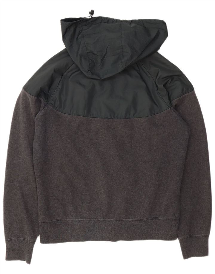Nike Herren-Kapuzenpullover mit Reißverschluss, mittelgraue Colourblock-Baumwolle