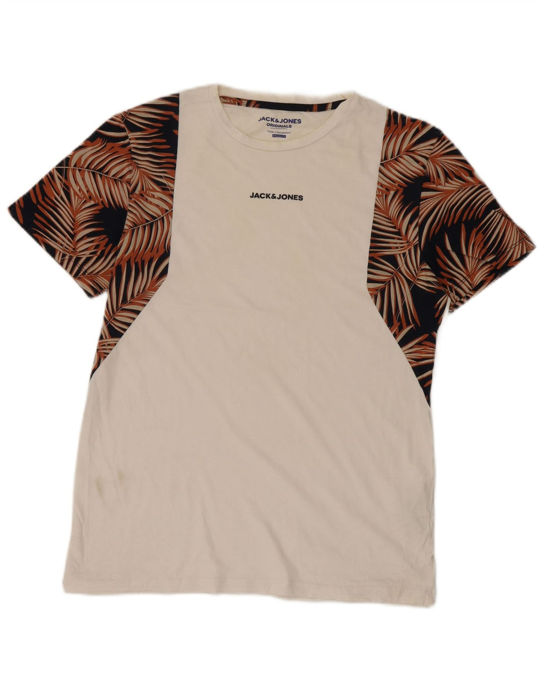 Jack & Jones Herren-T-Shirt mit regulärer Passform, mittelweiß, mit Blumenmuster