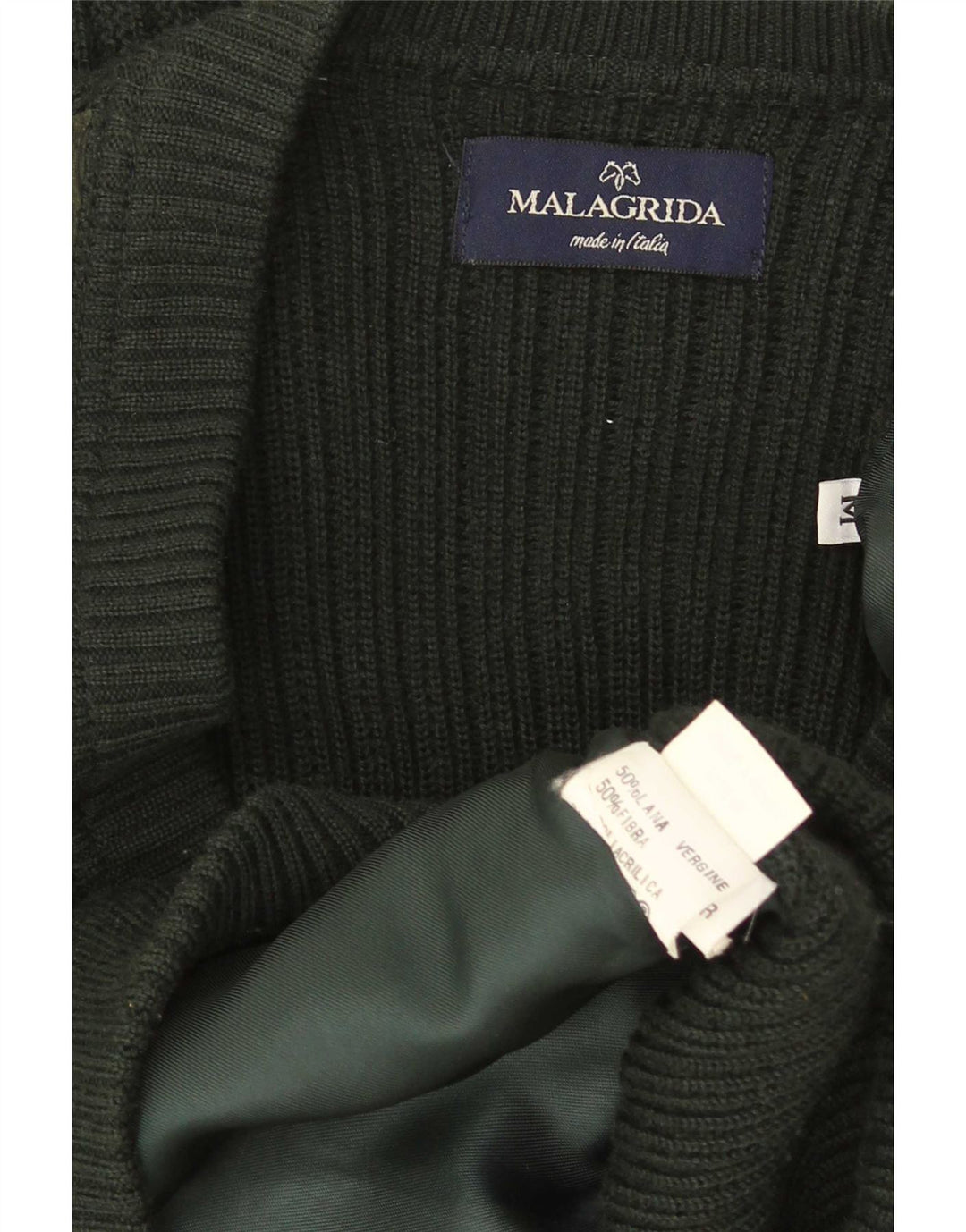 Malagrida Herren-Cardigan-Pullover Mittelgrüne Argyle-/Diamantwolle
