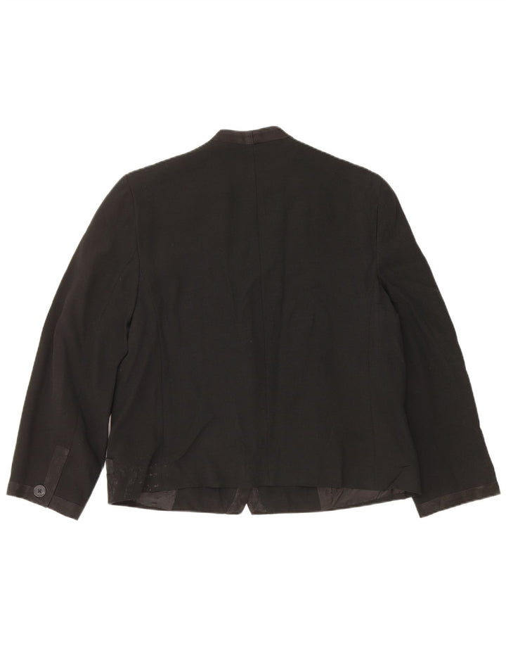 Perte by Krizia Damen 1-Knopf-Blazerjacke UK 16 Large Schwarz Acetat