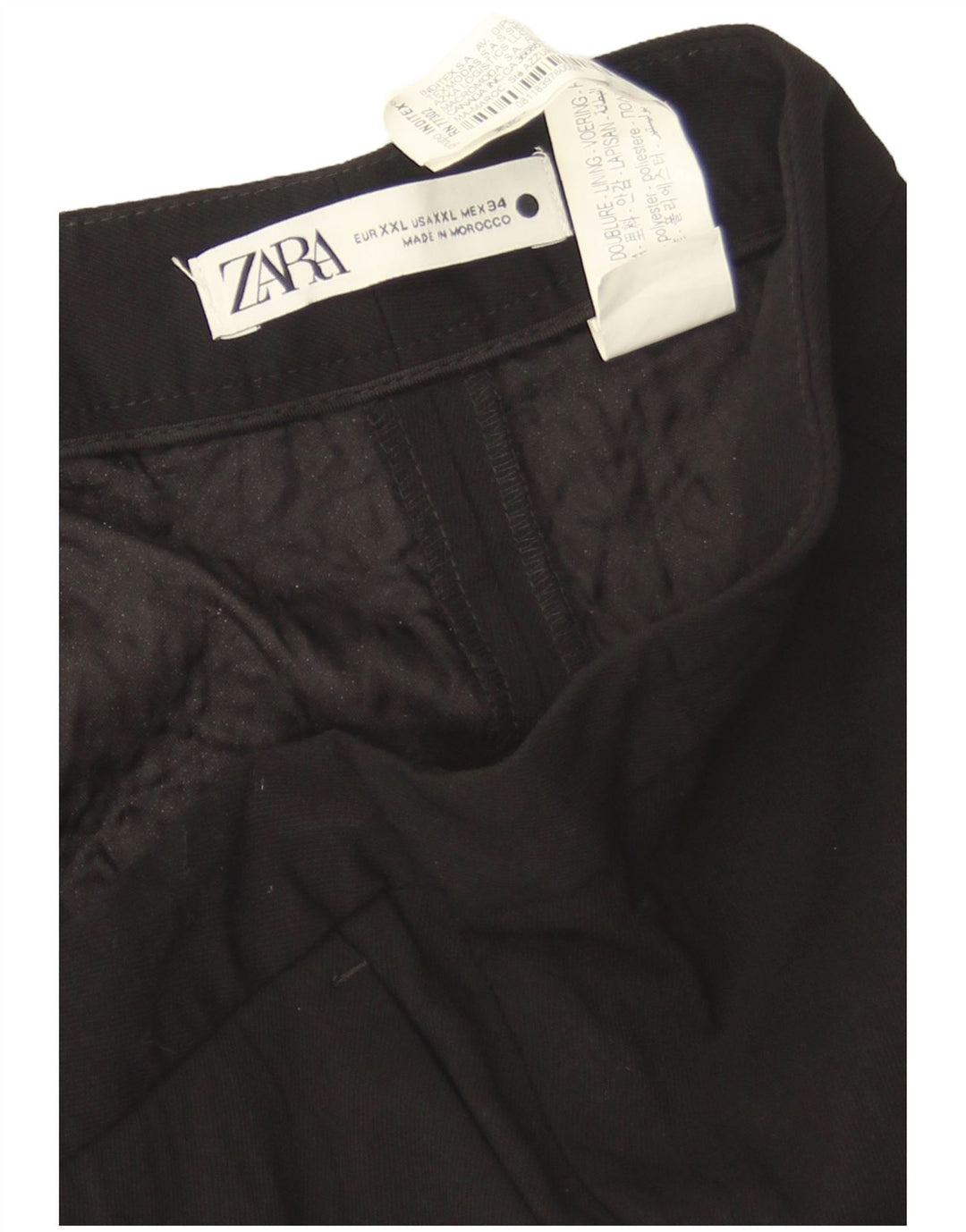 Zara Damen Bootcut Freizeithose 2XL W42 L31 Schwarz Polyester