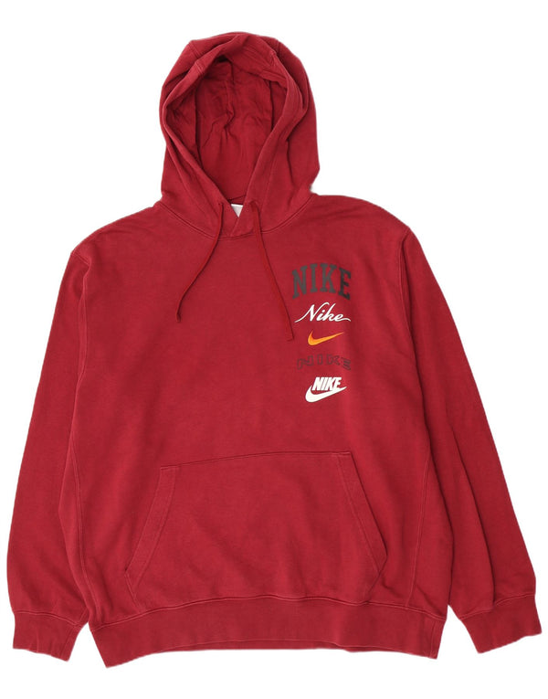 Nike Herren Graphic Hoodie Pullover XL Burgund Baumwolle
