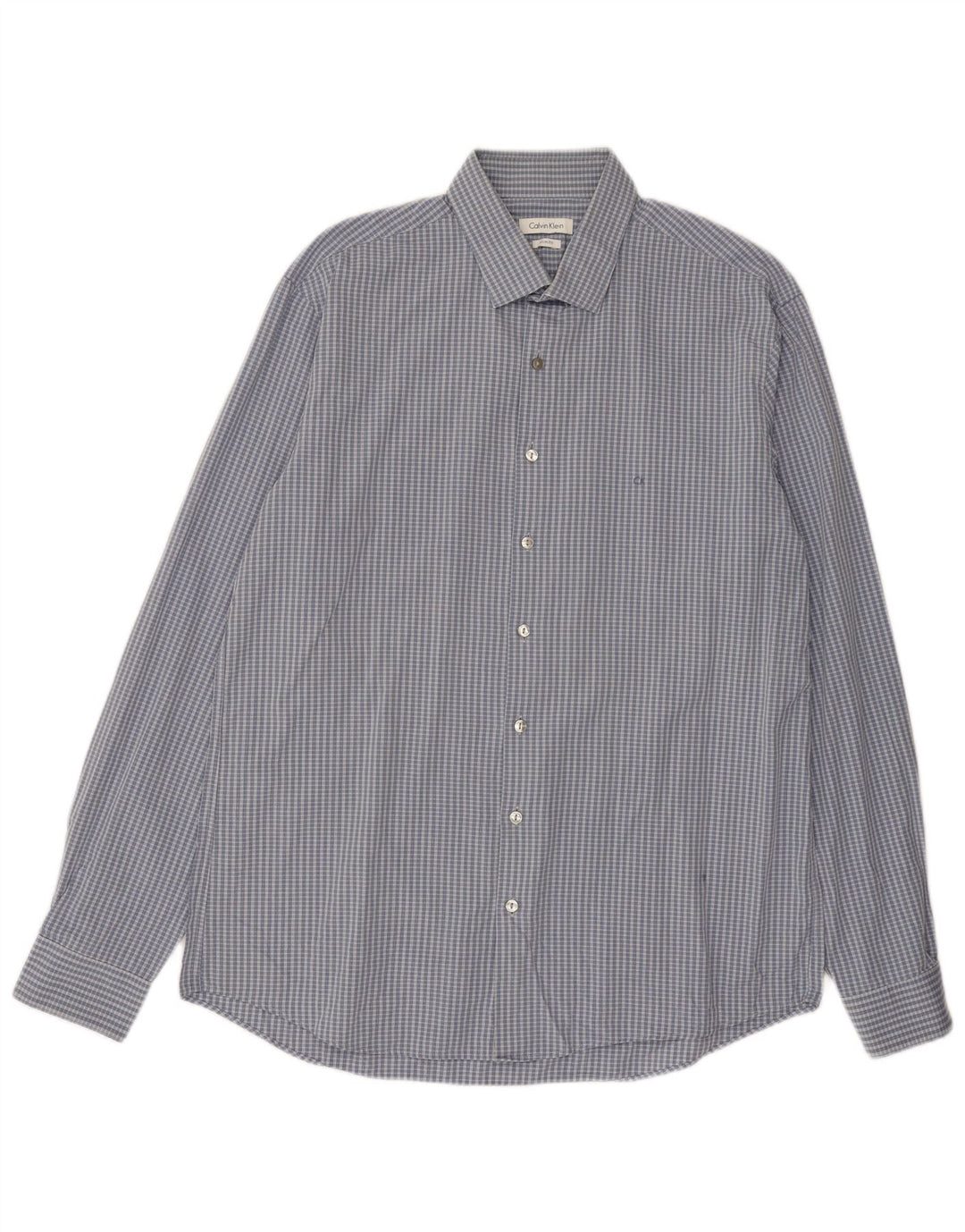 Calvin Klein Herren Slim Fit Hemd Größe 43 17 XL Blau kariert