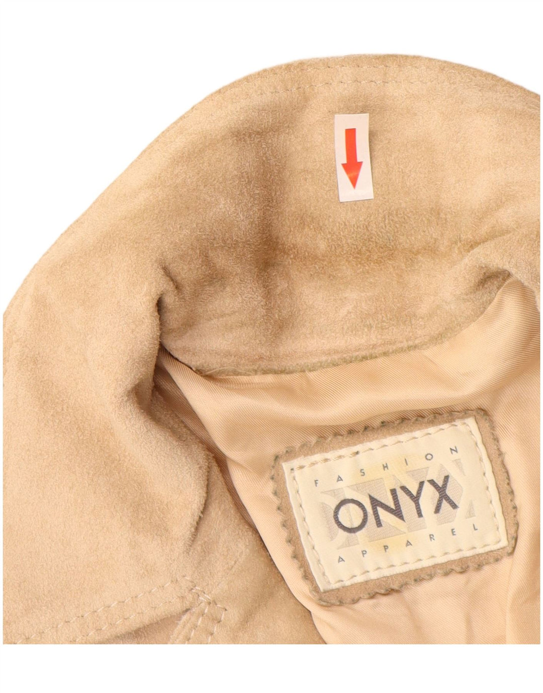 Onyx Damen 3-Knopf-Wildleder-Blazerjacke IT 44 Mittelbeiges Leder