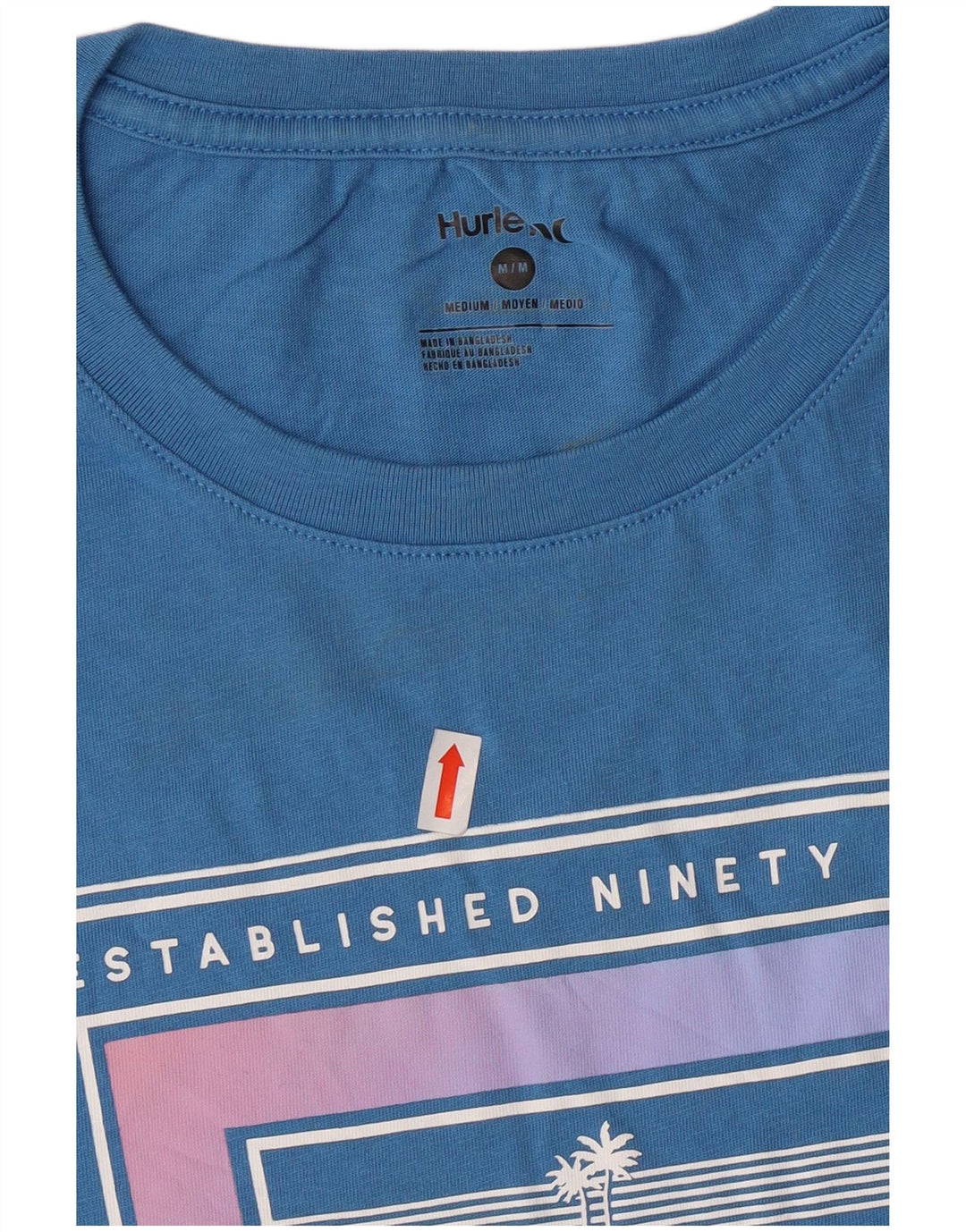 Hurley Herren Grafik-T-Shirt-Oberteil aus mittelblauer Baumwolle