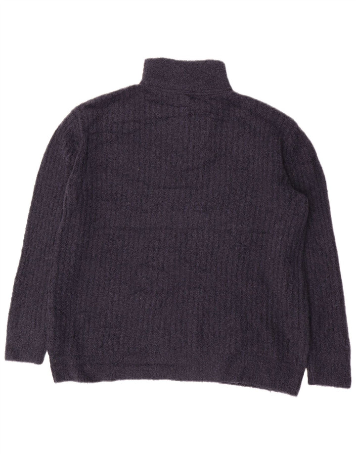 L.L.BEAN Damen-Pullover mit Reißverschluss am Hals, UK 16, Größe L, marineblaues Nylon