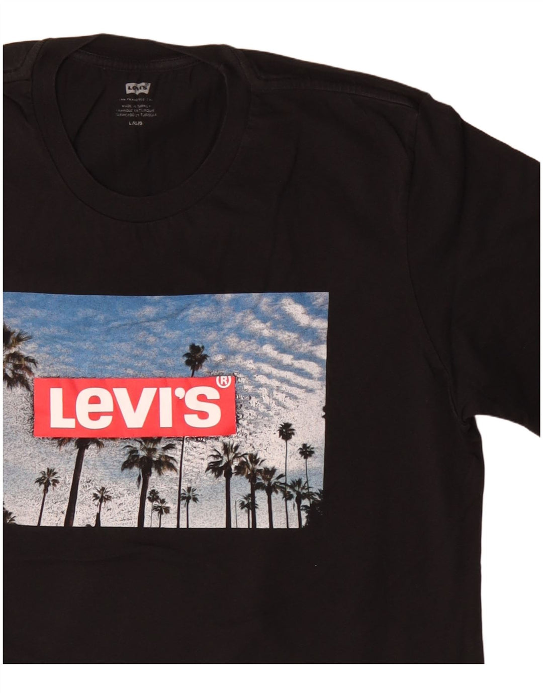 Levi's Herren-T-Shirt mit Grafik, Größe L, aus schwarzer Baumwolle