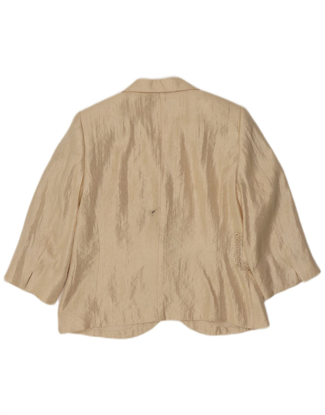 Vintage Damen 3/4 Ärmel 2 Knopf Blazer Jacke IT 42 Medium Beige