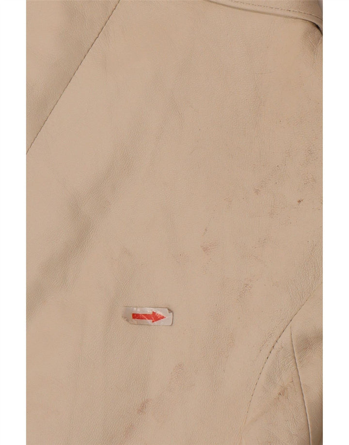 Cayenne Damen Crop Lederjacke IT 42 Mittelweißes Leder