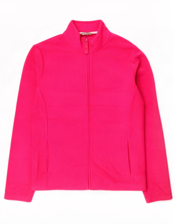 Marks & Spencer Damen Fleecejacke UK 16 Large Pink Polyester