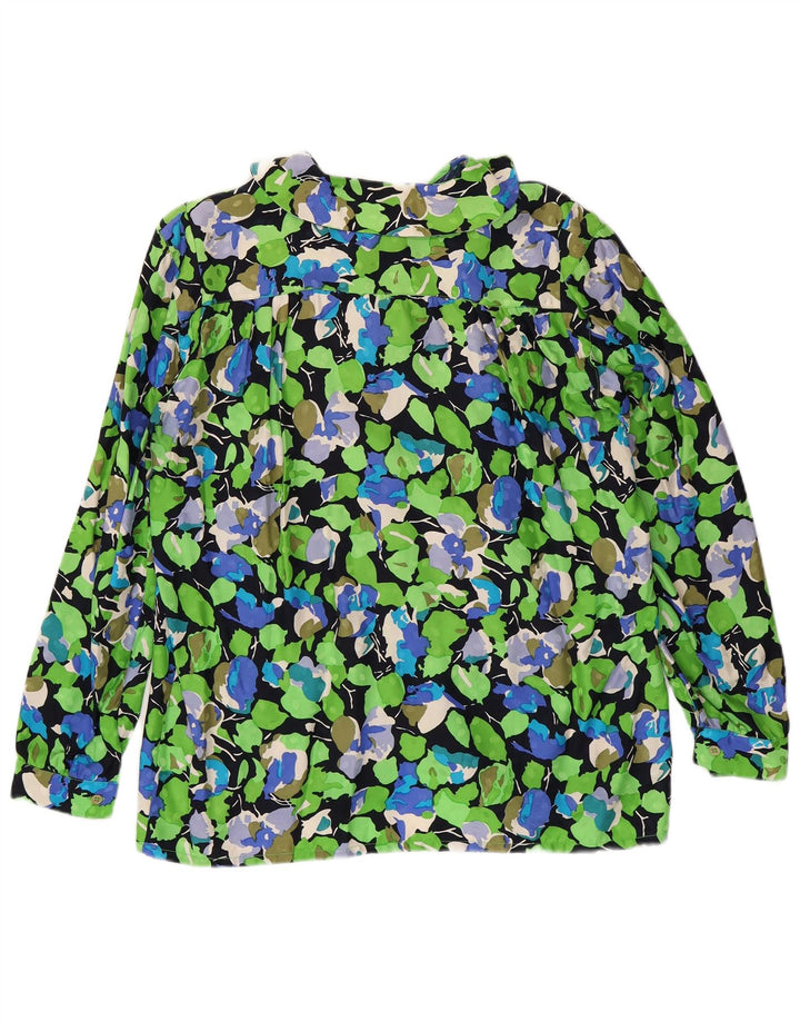 VINTAGE Womens Shirt Blouse UK 14 Medium Multicoloured Floral