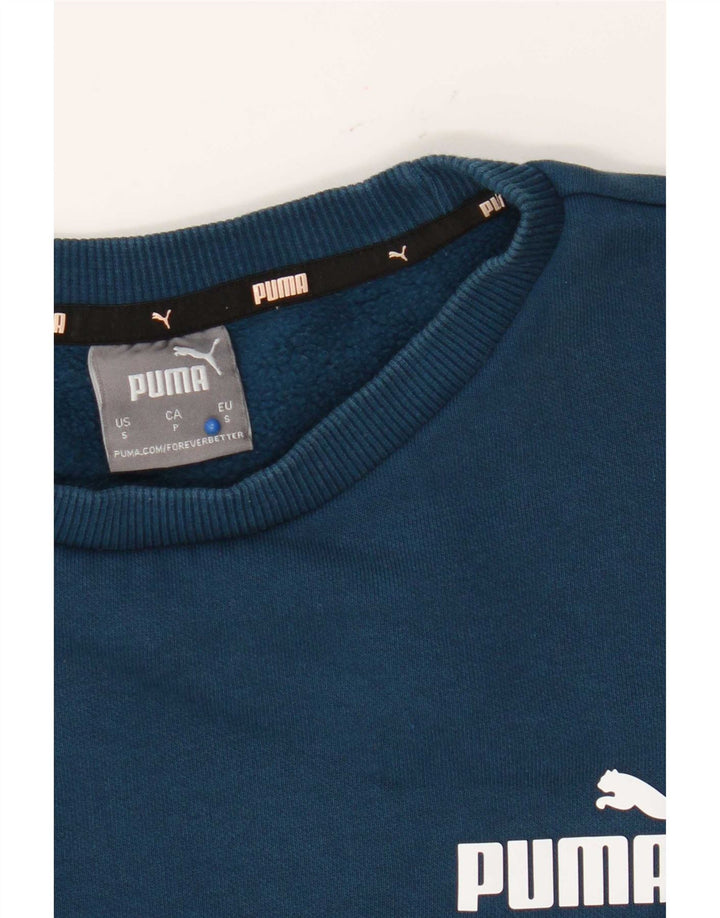 Puma Damen-Sweatshirt in Übergröße, Gr. 10, Größe S, blau, Baumwolle