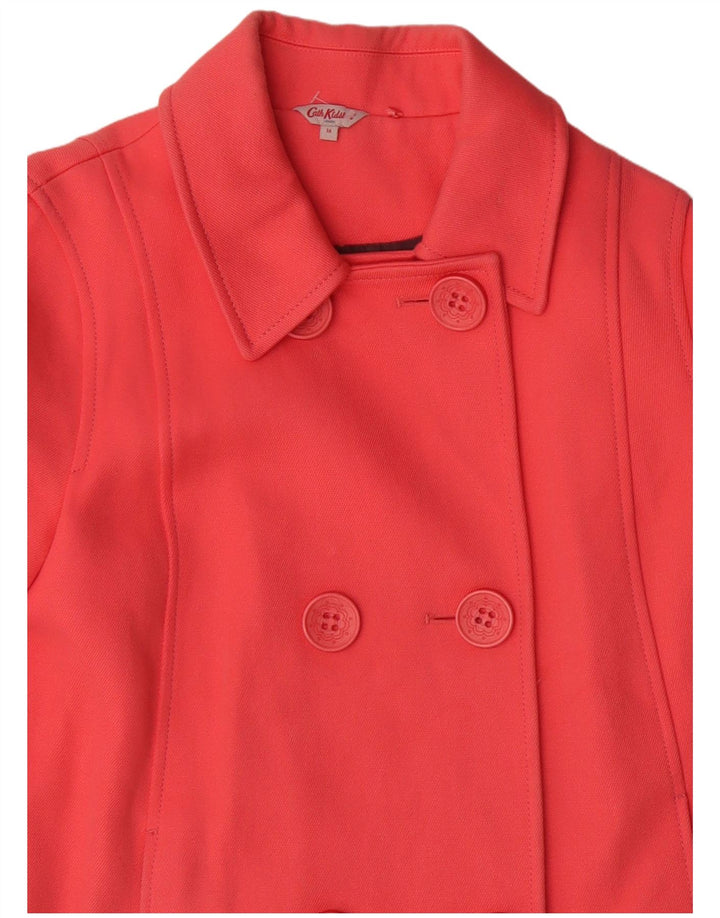 Cath Kidston Damen Zweireihiger Pea Coat UK 14 Large Rosa Baumwolle