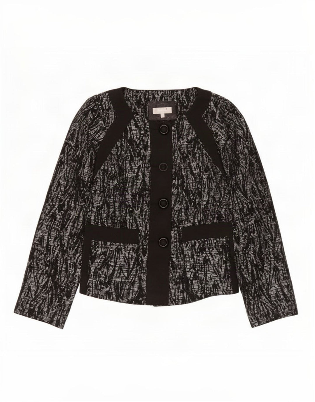 Marks & Spencer Damen-Blazer mit abstraktem Muster, Gr. 16, Schwarz