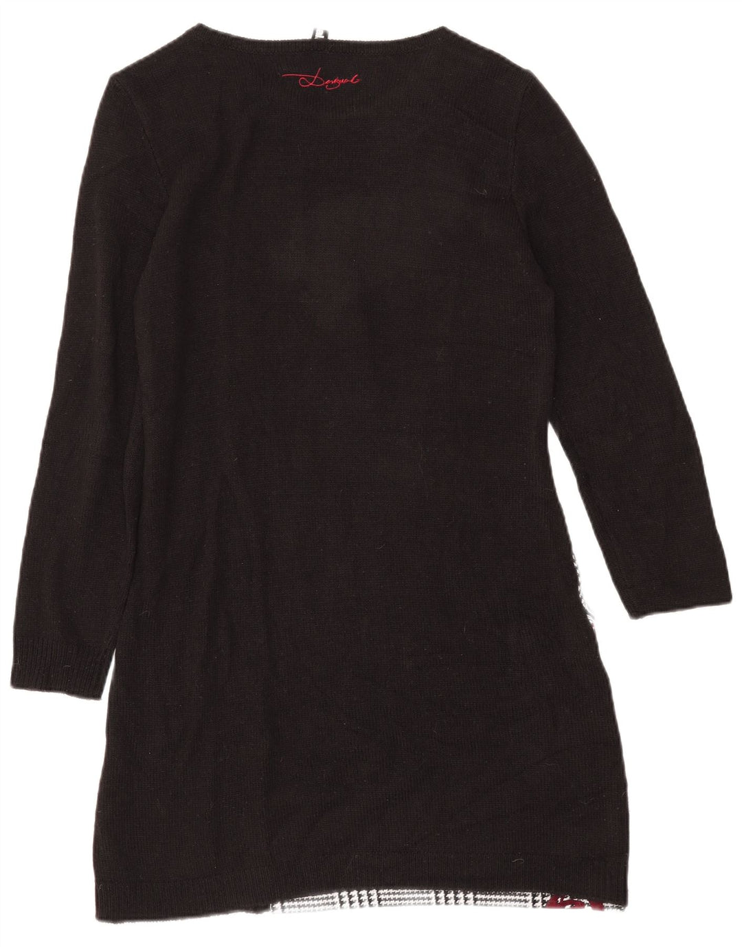 DESIGUAL Womens Graphic Jumper Dress EU 42 Großes schwarzes Hahnentrittmuster
