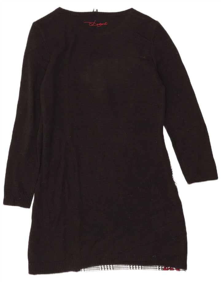 DESIGUAL Womens Graphic Jumper Dress EU 42 Großes schwarzes Hahnentrittmuster