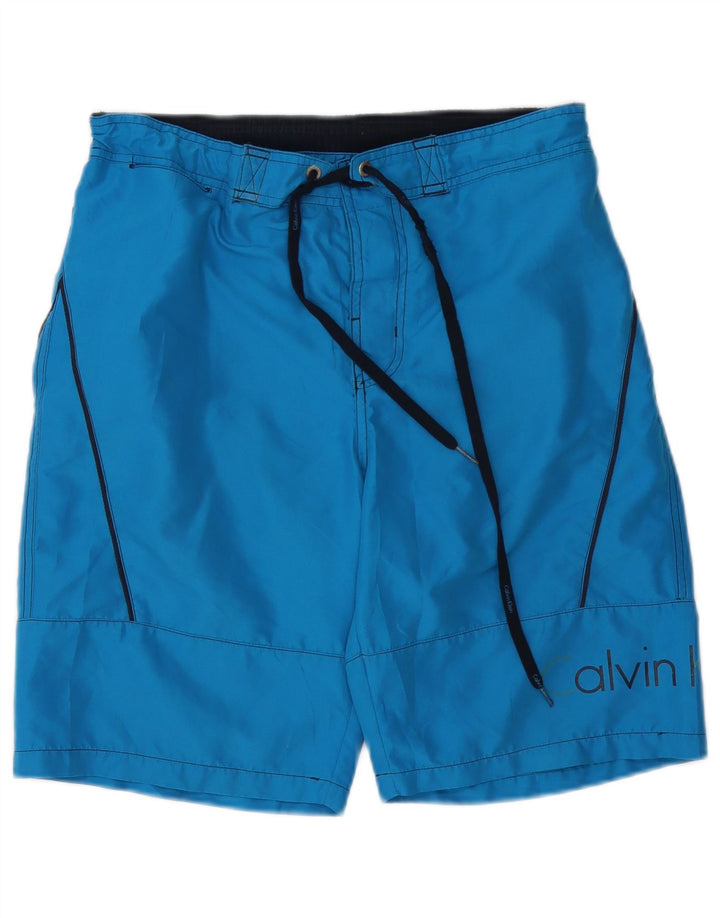 Calvin Klein Herren Badeshorts mit Grafik, Größe S, Blau, Polyester