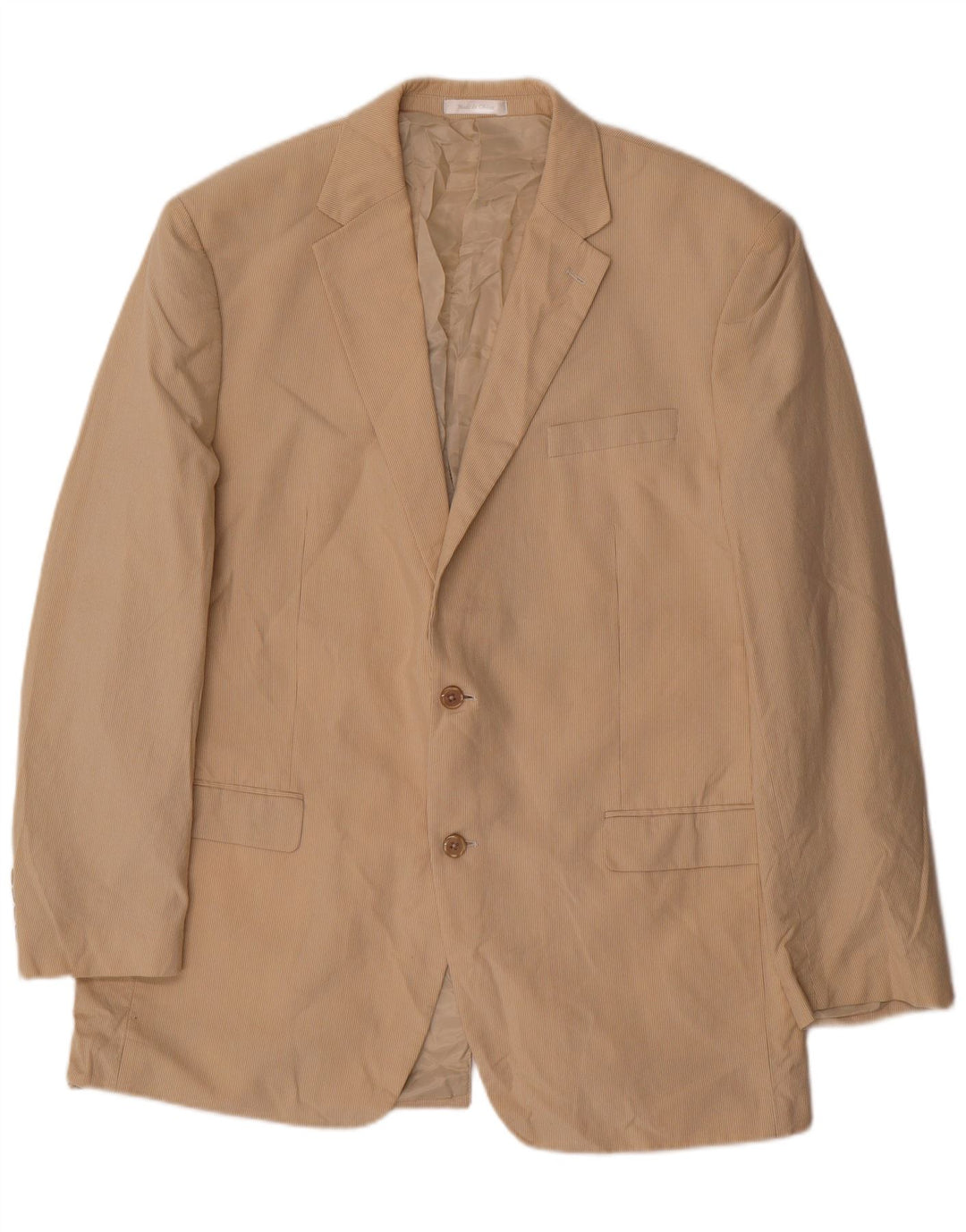 Chaps Herren-Blazer mit 2 Knöpfen, UK 44, 2XL, Beige, Nadelstreifen, Baumwolle