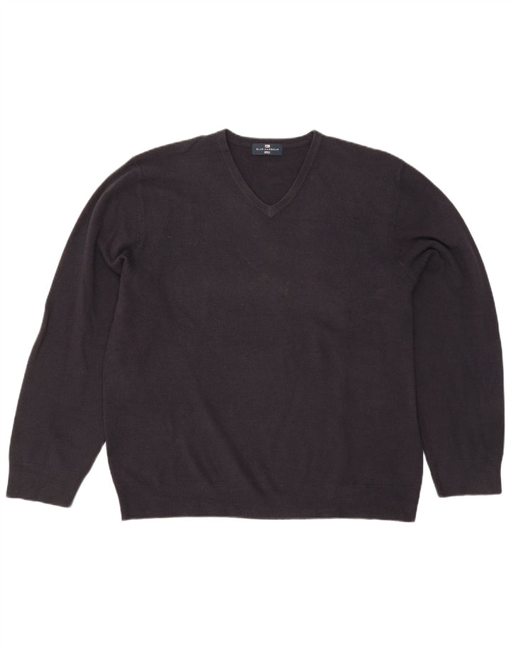 Marks & Spencer Herren Blue Harbor V-Ausschnitt Pullover Pullover 2XL Navy Acryl