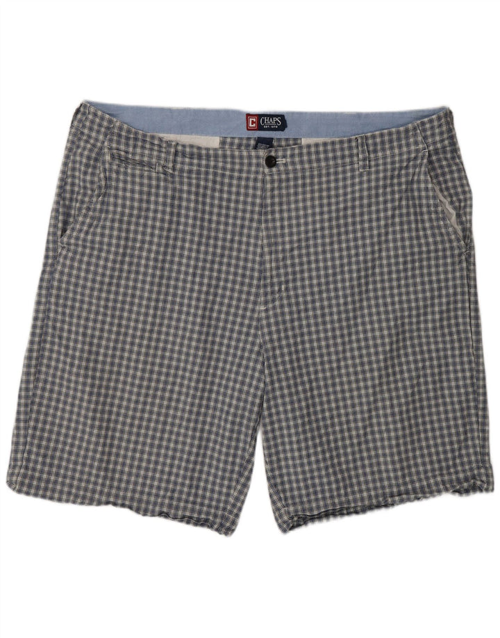 Chaps Herren Chino-Shorts W42 2XL blau kariert Baumwolle