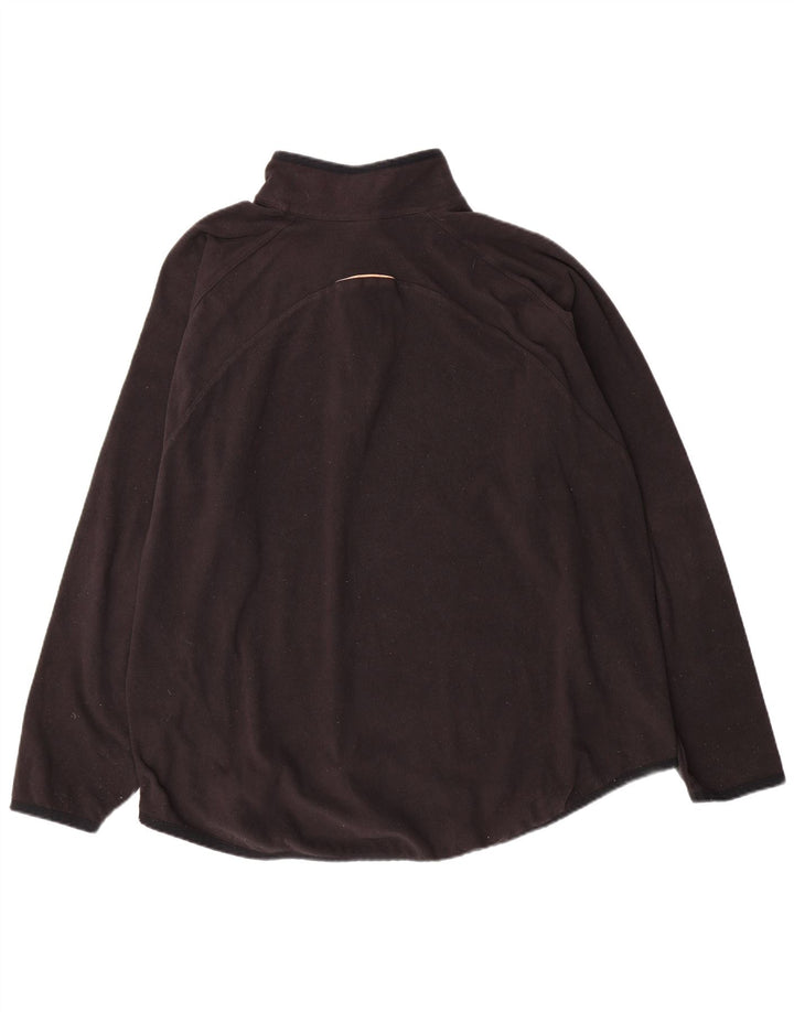 CHAMPION Mens Zip Neck Fleece Jumper XL Black Polyester