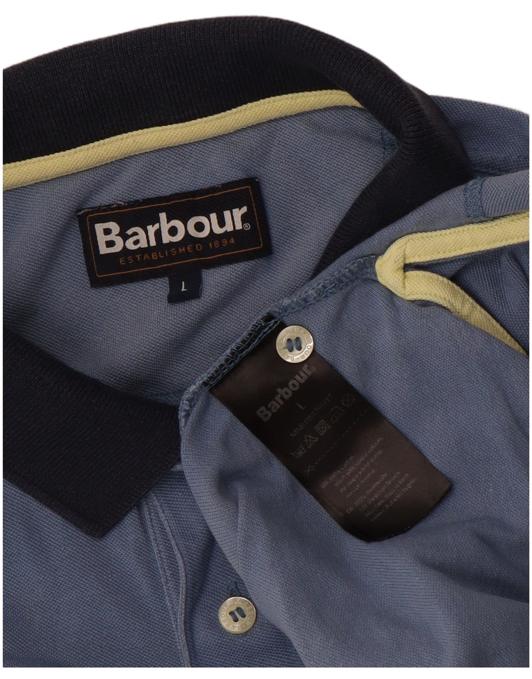 BARBOUR Herren-Poloshirt, große blaue Baumwolle